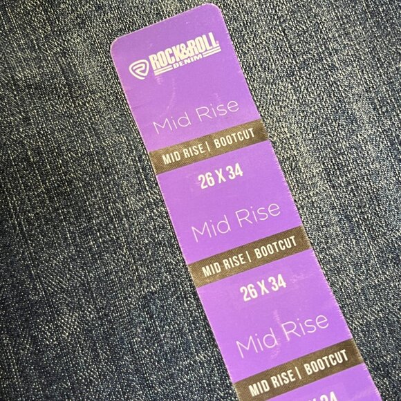 Rock & Roll Denim Mid Rise Bootcut Longhorn Women's Western Jeans (26x34) NEW - Picture 13 of 13